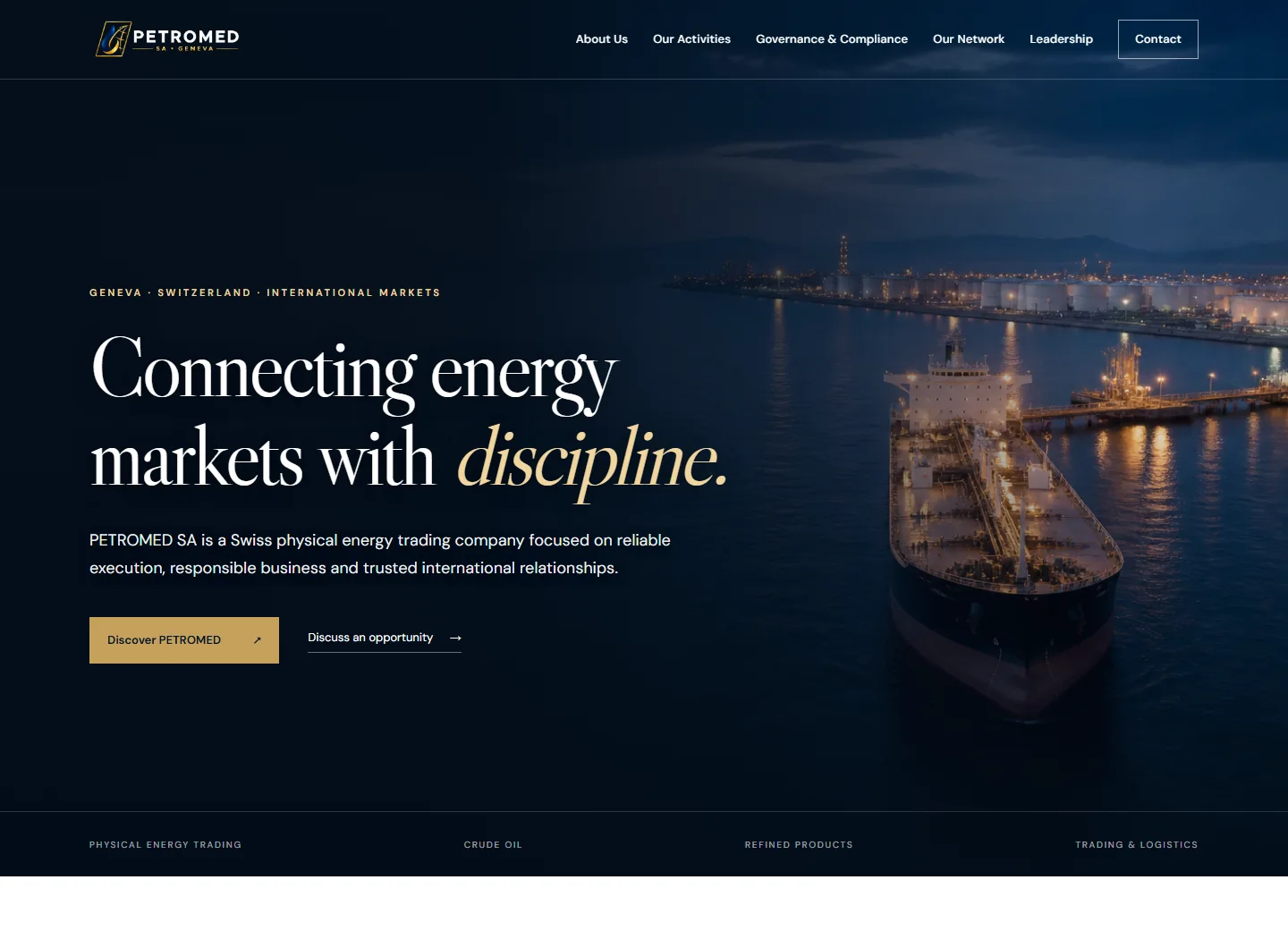 Site Petromed SA réalisé par DevPro